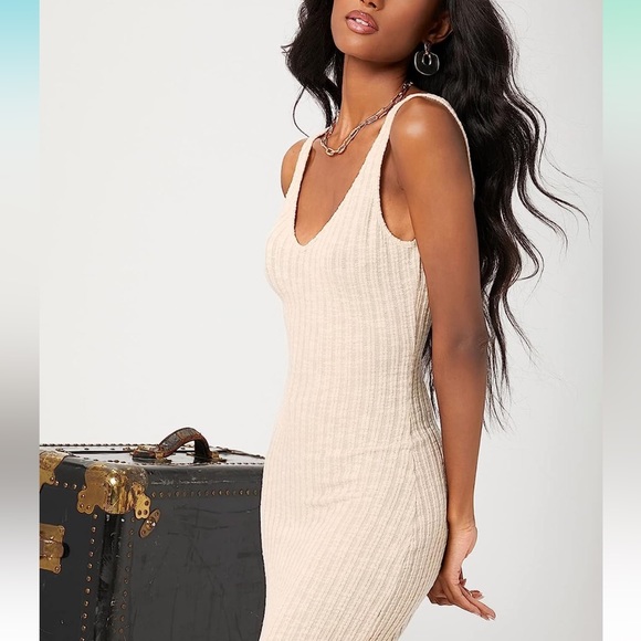 Women's Solid Sleeveless Mesh Ribbed Knit Bodycon Maxi Tank Dress - Picture 3 of 11